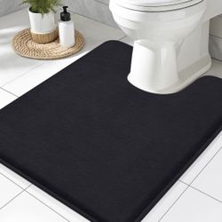 24x20 Memory Foam Toilet Rugs U-Shaped