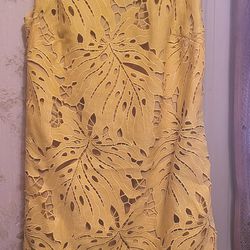 Banana Republic  - Yellow Cotton Blend  Dress 