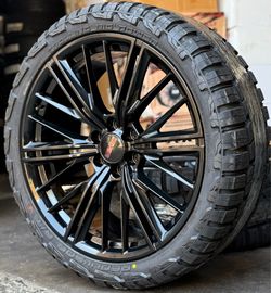 24'' Gloss Black ZL1 Wheels fit Escalade 33'' RT AT Tires Silverado Yukon Sierra