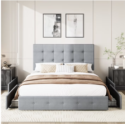 Full size bed frame + free dell 24 inch monitor