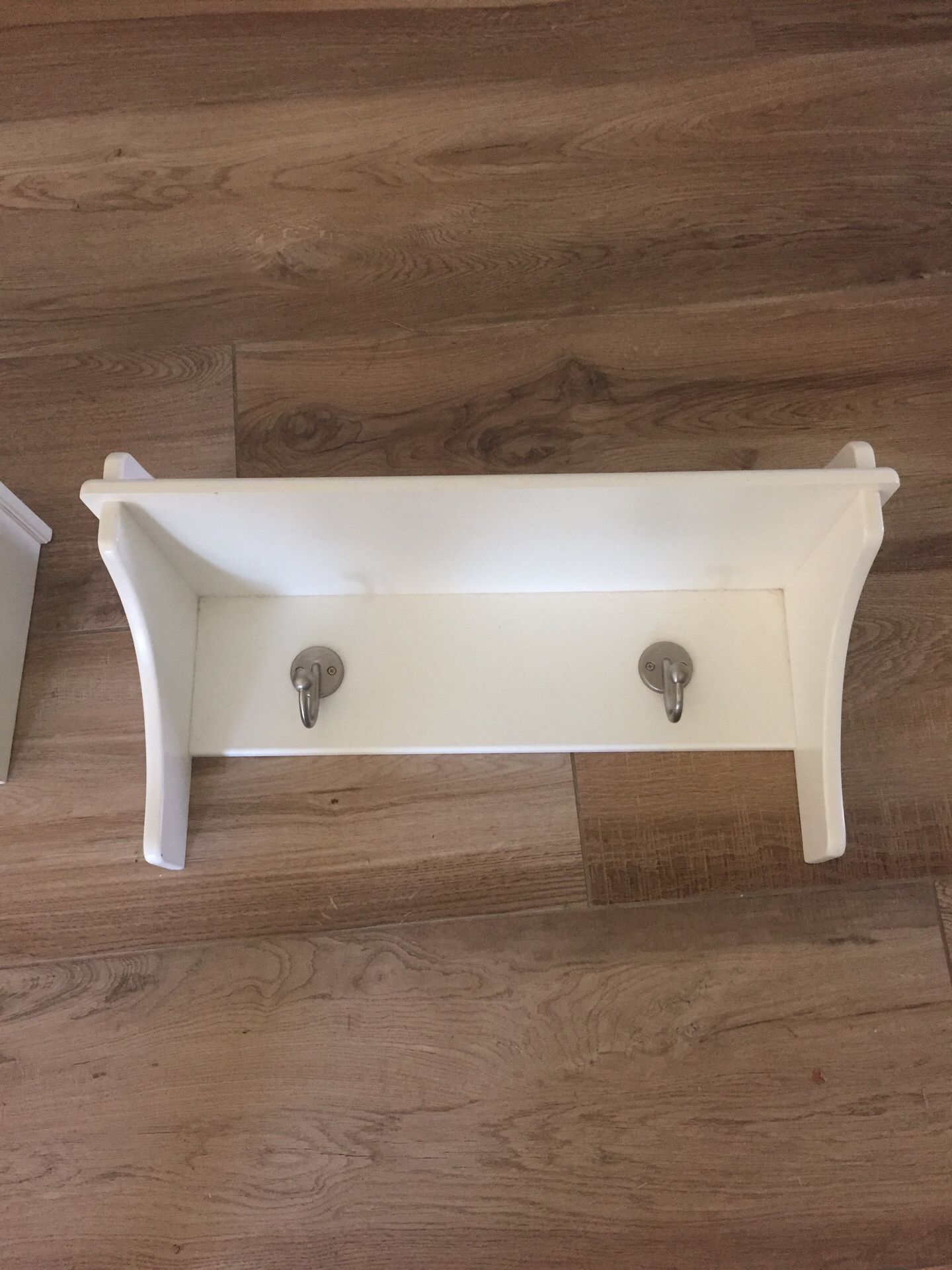 White Pottery barn shelves