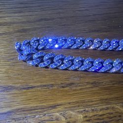 Very Heavy Italian Sterling Silver. 925  25” Chain . With Zirconia Stones. Very Heavy Solid .$450