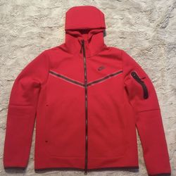 Red Nike Tech Zip Up
