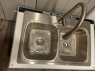 KOHLER 33" Stainless Steel Kitchen Sink & Pull-Down Faucet Combo - BRAND NEW