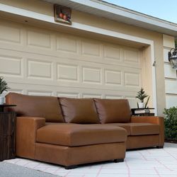 Pottery Barn Leather Turner Square Arm Sectional