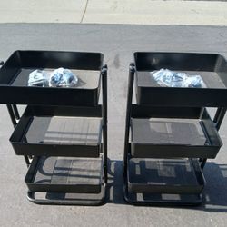 2 - 3 tier Rolling Storage Shelves  
