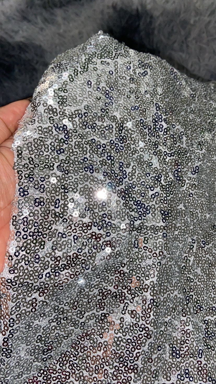 Eternal Beauty Silver Sequin Backdrop, 10x10 Ft Glitter Background Curtains 