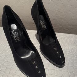 Gianni Versace Black Heels Shoes Size 37 / US 7