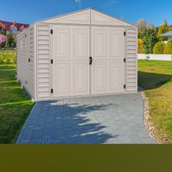 Duramax 10.5ft x 15ft Vinyl Garage with Foundation Kit and Windows