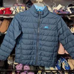 Boys REI Co-Op Blue Rain Jacket Coat Size Medium