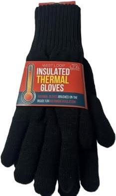 WEST LOOP Insulated Thermal Gloves Men's L/XL Workwear Casual Black NWT
