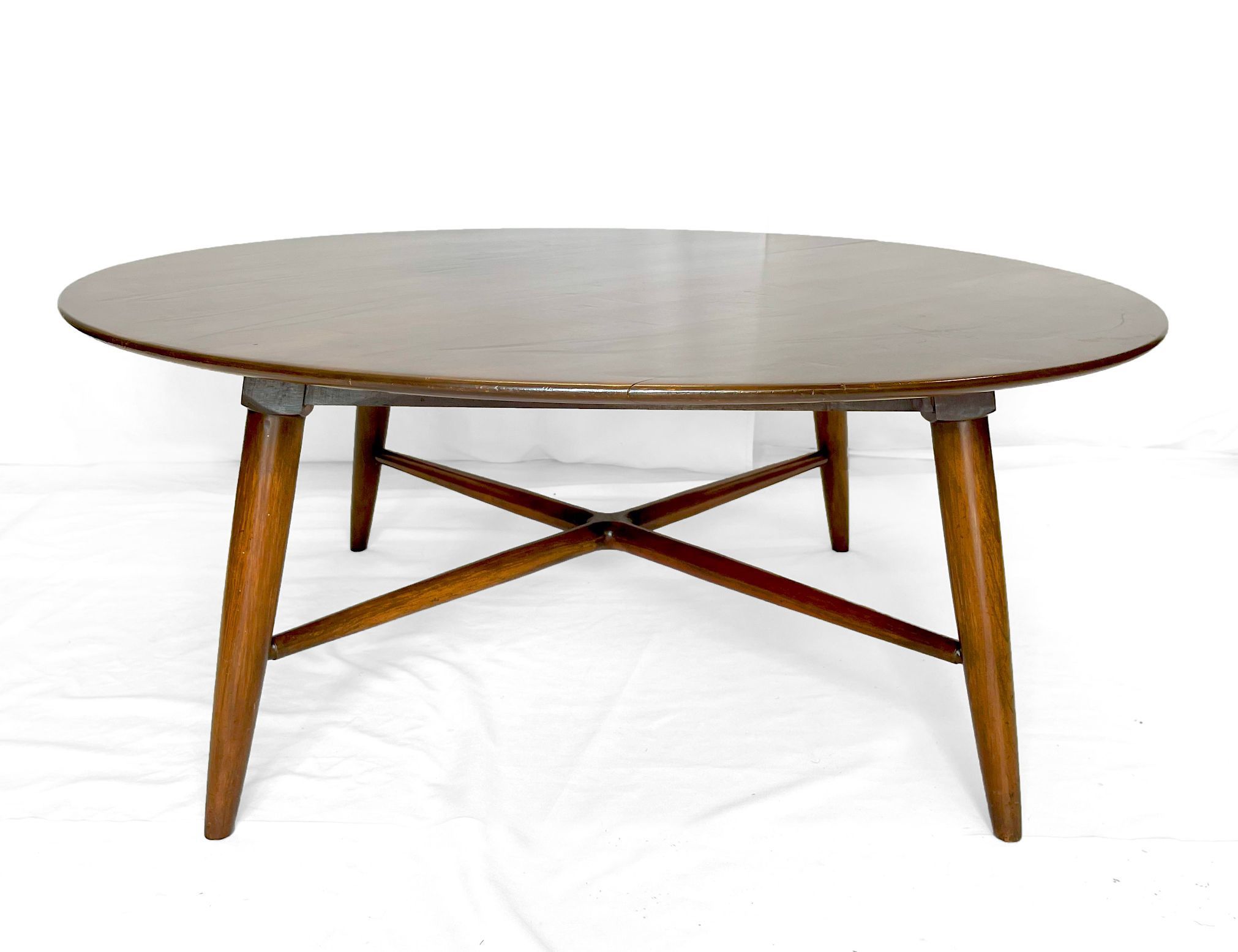 Mid Century Modern Wood Round Coffee Table