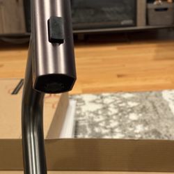 Brand new inbox, black color, single handle kitchen faucet.