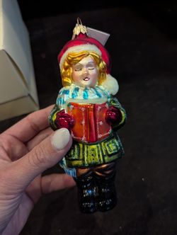 Rare Christopher Radko Caroler Girl Ornament 
