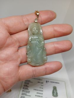 Certified Genuine jade Burma Guanyin Pdn 