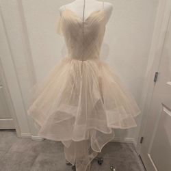 Ivory Tulle High-Low Formal Dress