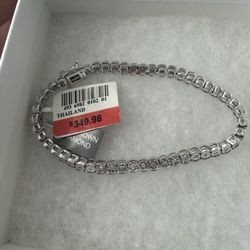 Sterling Silver Bracelet With Lab Grown Diamonds