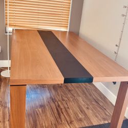Copenhagen Imports Wooden Dining Table w/ Black Accent Leaf⁠