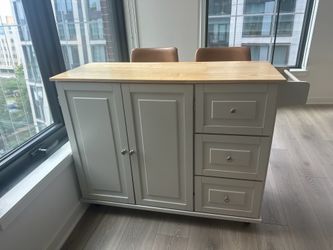 Rolling Kitchen Island with Storage & Drop Leaf | Homestyles Dolly Madison