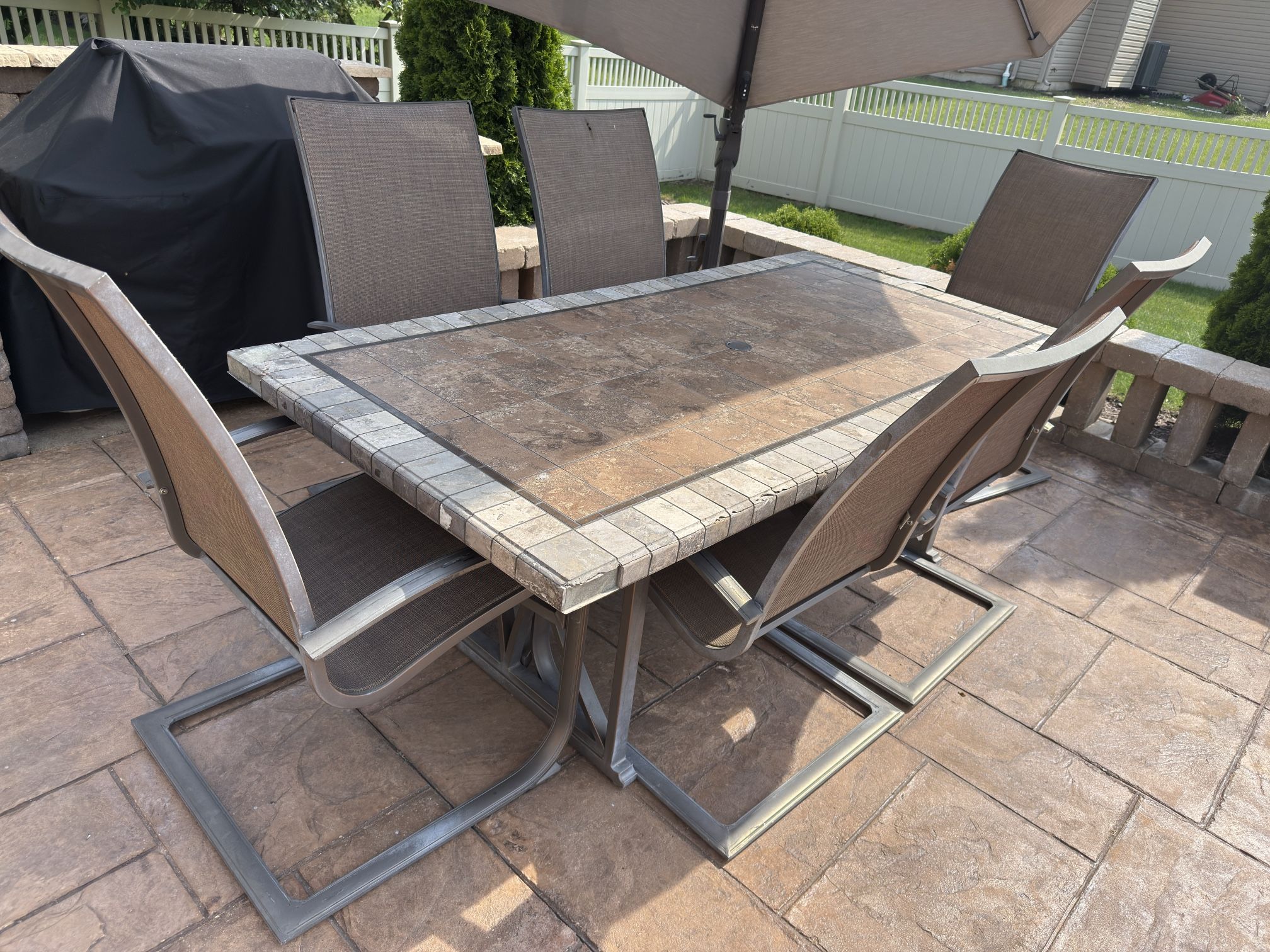 Costco Metal & Stone Patio Table with 6 Chairs!!!