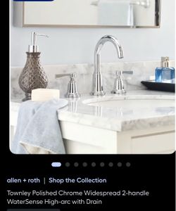 NEW IN BOX Allen + Roth Townley Chrome Widespread Bathroom Faucet