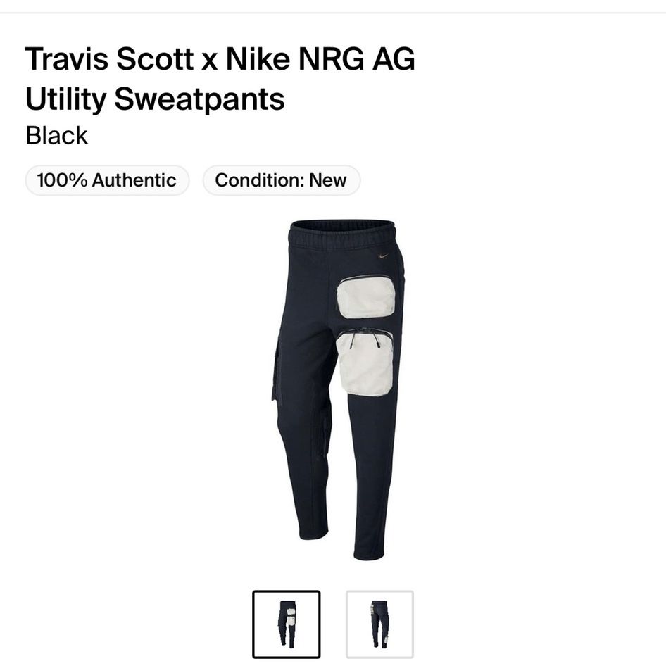 Travis scott x nike nrg ag utility sweatpants blac hotsell