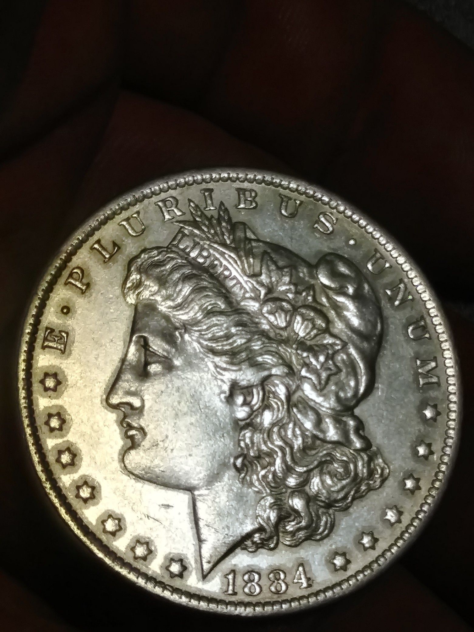 Awesome 1884o choice SILVER Morgan Dollar, Frosted. GEM