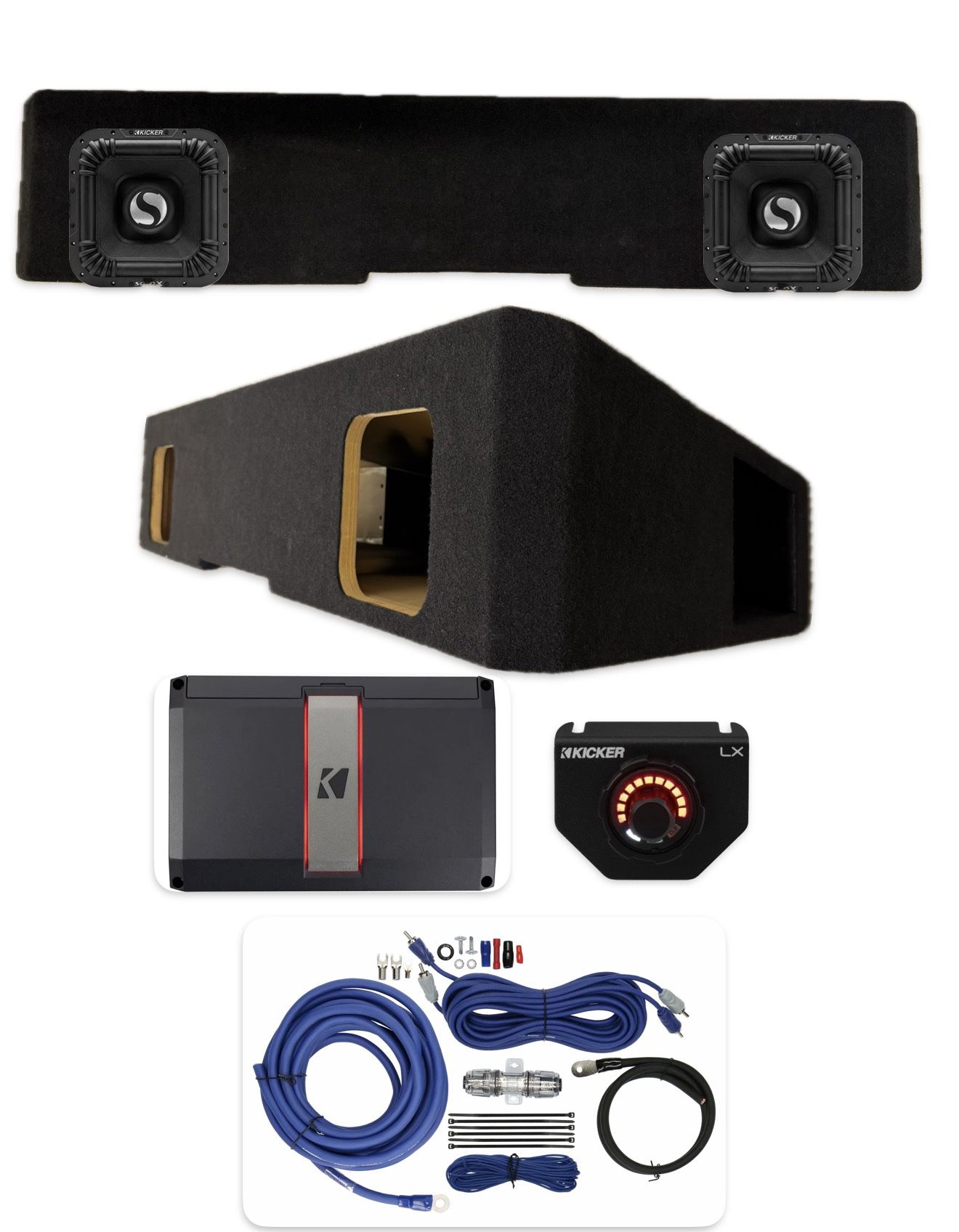 NEW BASS PACKAGE KICKER SOLO X 8” Installed GMC SIERRA CHEVY SILVERADO 2019-up