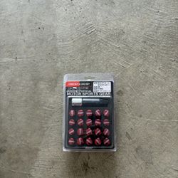 RAYS LUG NUTS RED STRAIGHT L42 42MM WHEEL WHEELS LOCK M12x1.5