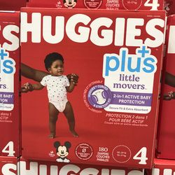Huggies Little Movers Plus Size 4/180 Diapers 