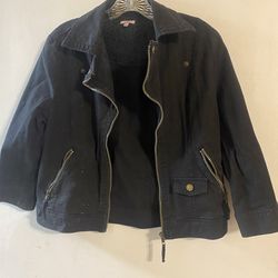 1222 Preowned Sashimi Ladies Black Denim Jacket Size Medium  $5.00