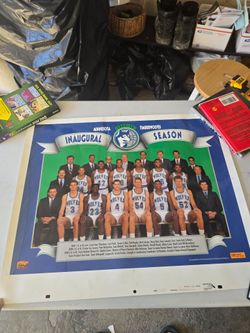 Minnesota Timberwolves 1989-90 Inaugural Season Poster 20x24