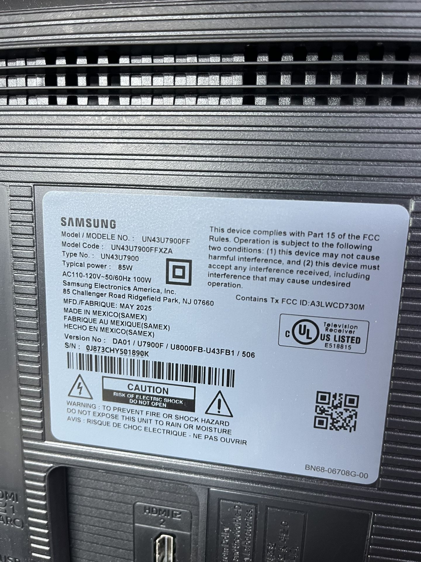 Samsung 43inch Class Crystal UHD TV