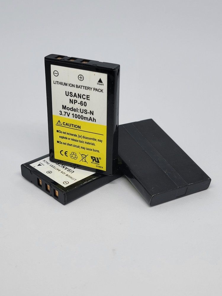 Camera Battery USANCE NP-60 . 3 Pack
