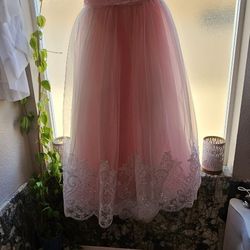 Adorable Flower Girl Dress With Dusty Rose Tulle Size 6