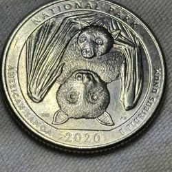 Rare 2020 P Covid Bat Quarter