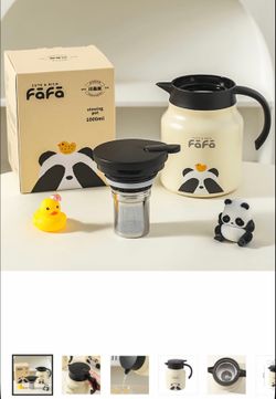 Panda FaFa Tea Infuser Thermos,316 Stainless Steel Liner,33.81 fl oz
