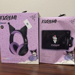 Kuromi bundle gaming headset and mousepad