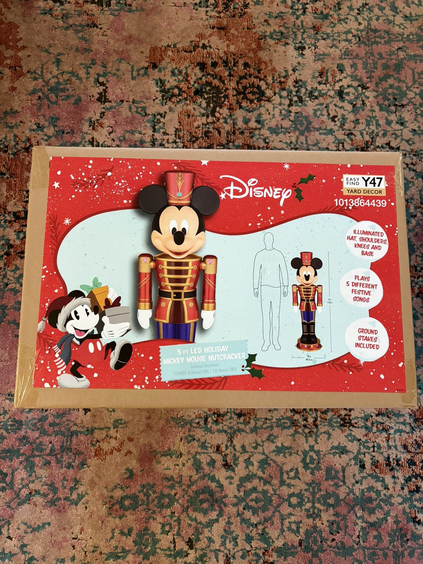New Disney 5 ft. LED Holiday Mickey Mouse Nutcracker