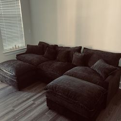 Sectional Sofa, Chenille Fabric