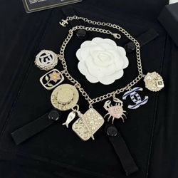 Vintage Style Necklace With Ironic Charms 