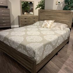 Millie Brownish Gray Panel Bedroom Set, Bed,Nightstand, Dresser, Mirror// Mattress Sold Separately,  Financing Options 