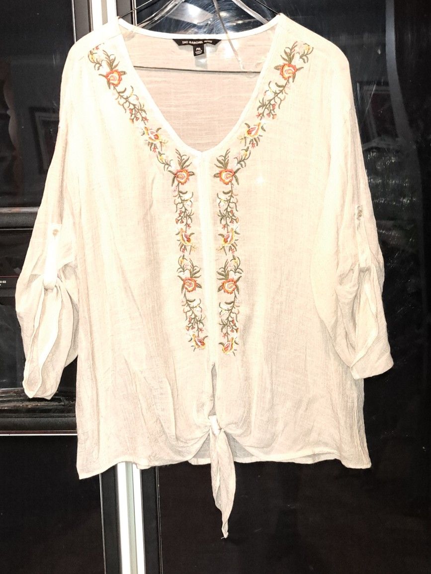 Zac & Rachel Embroidered Boho Blouse PXL