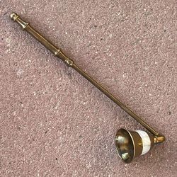 Vintage Brass And Mother Of Pearl Candle Snuffer