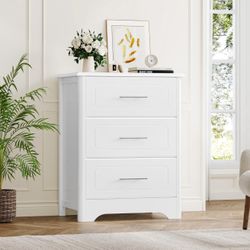 White 3-Drawer Dresser — Modern Wood Storage Chest