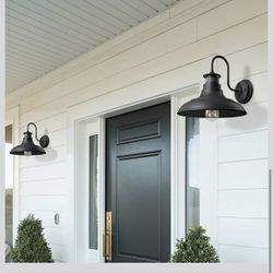 2-Pack Gooseneck Wall Sconce Barn Lights, Motion Sensor X(418)