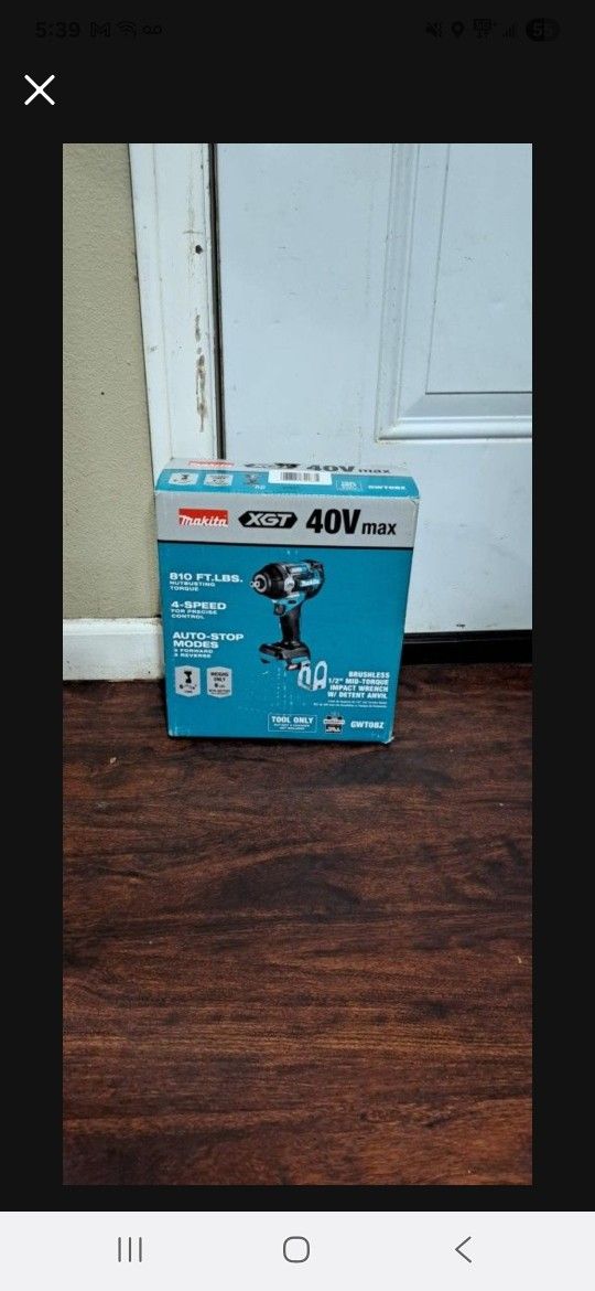 MAKITA 40 VT BRUSHLESS XGT IMPACT WRENCH 1/2 TOOL ONLY
