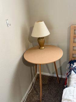 Round Wood Side Table with Tripod Legs