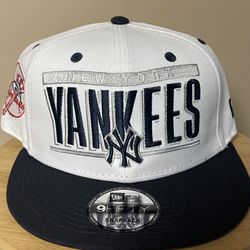 Men’s New York Yankees White Navy Retro SnapBack New ERA 9FIFTY - Small/Medium