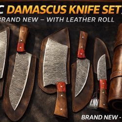 5 Piece Damascus Chef Knife Set